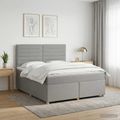 vidaXL Posteľ boxspring s matracom Svetlosivá 140 x 190 cm Látka