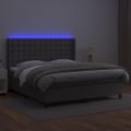 vidaXL Boxspring posteľ s matracom a LED sivá 160x200 cm umelá koža