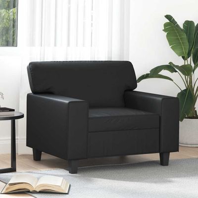 vidaXL Kreslo čierne 60 cm umelá koža