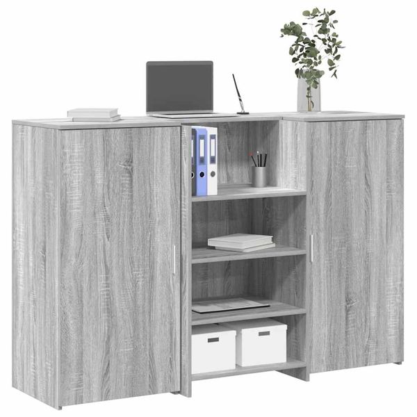 vidaXL Recepčný stôl sivý dub sonoma 155x50x103,5 cm kompozitné drevo