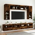 vidaXL TV nástenné skrinky s LED svetlami 2 ks dymový dub 60x30x40 cm