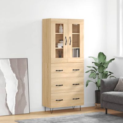 vidaXL Vysoká skrinka dub sonoma 69,5x34x180 cm spracované drevo