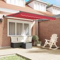 vidaXL Sklopná markíza Červená 350 x 250 cm Polyester a kov