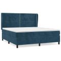 vidaXL Posteľný rám boxsping s matracom tmavomodrý 180x200 cm zamat