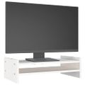vidaXL Stojan na monitor biely 50x27x15 cm masívna borovica