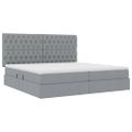 vidaXL Postel s úložným prostorem a matrací Svetlosivá 200 x 200 cm
