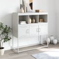 vidaXL Komoda biela 100,5x39x107 cm oceľ