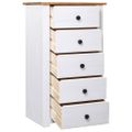 vidaXL Komoda biela 46x40x89 cm borovicový masív Panama Range