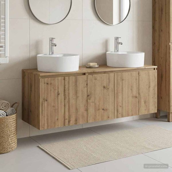 vidaXL Set kabinetov do kúpeľne 3 ks Dub artisan 49,5 x 44,5 x 65 cm