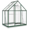 vidaXL Skleník so základovým rámom zelený 169x114x202 cm hliník