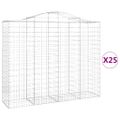 vidaXL Oblúkové gabiónové koše 25 ks 200x50x160/180 pozinkované železo