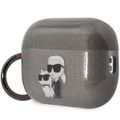 Obal Karl Lagerfeld pre AirPods Pro 2 KLAP2HNKCTGK čierny TPU Glitter NFT Karl&Choupette