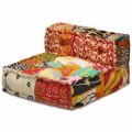 vidaXL 3-miestna modulárna taburetka, patchwork, látka