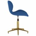 335044 vidaXL Swivel Dining Chair Blue Velvet
