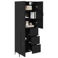 vidaXL Highboard Čierny dub 69,5 x 34 x 180 cm Kompozitné drevo