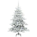 vidaXL Umelý Sklápací Vianočný Stromček Biela 150 cm PVC a oceľ