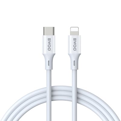 Kábel BWOO USB-C - Lightning 1m 27W ABS + TPE X283 C-L biely