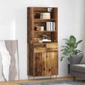 vidaXL Highboard Staré drevo 69,5 x 34 x 180 cm Kompozitné drevo