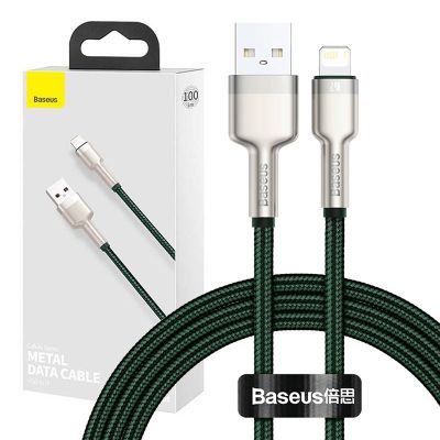 USB kábel pre Lightning Baseus Cafule, 2,4 A, 1 m (zelený)
