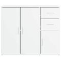 vidaXL Komoda biela 91x29,5x75 cm spracované drevo