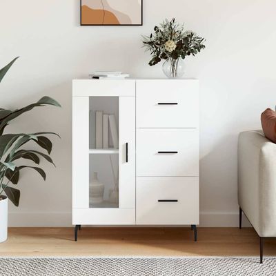 vidaXL Komoda biela 69,5x34x90 cm kompozitné drevo