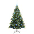vidaXL Umelý vianočný stromček s kĺbmi 150 LED Zelená 150 cm PVC a PE