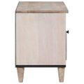 vidaXL TV skrinka Bielená biela 80 x 33 x 46 cm Masívne mango drevo