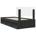 vidaXL Rám postele Čierna 90 x 200 cm Masívne borovicové drevo