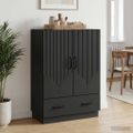 vidaXL Servírovacia skriňa Čierna 66 x 34,5 x 92 cm Kompozitné drevo