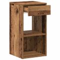 vidaXL Nočné skrinky so zásuvkou 2 ks staré drevo 35x34x66,5 cm