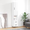vidaXL Vysoká skrinka biela 34,5x34x180 cm spracované drevo