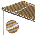 vidaXL Ručne zaťahovacia markíza s LED 450x300 cm žltá a biela