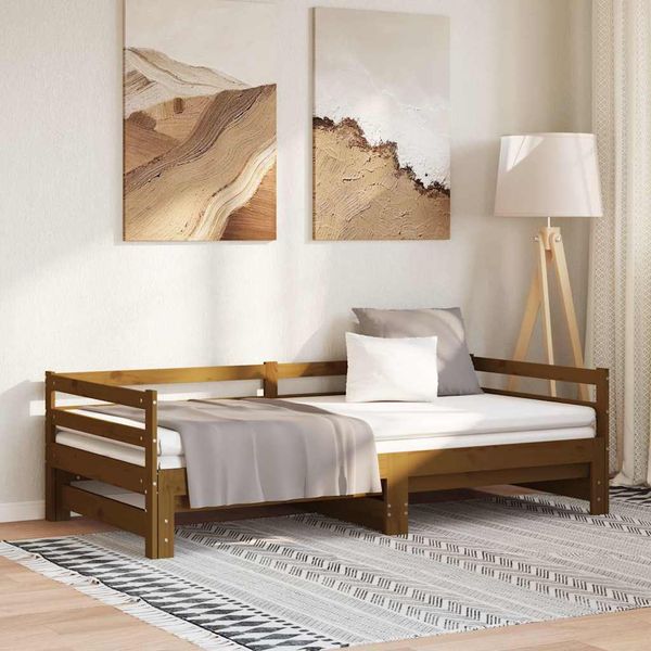 vidaXL Rozkladacia denná posteľ bez matraca, medová, 80x200 cm