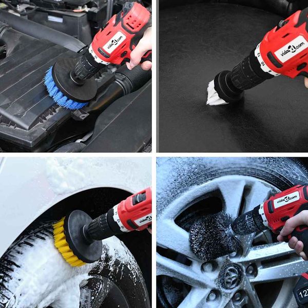 vidaXL Súprava štetcov na auto Viacfarebný polyratan