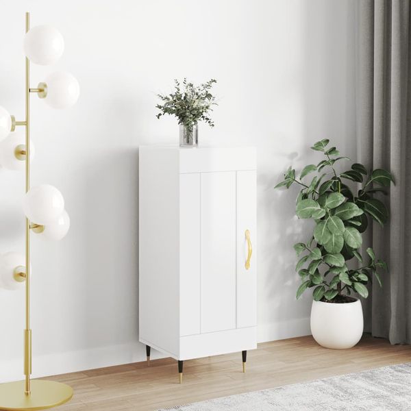 vidaXL Komoda lesklá biela 34,5x34x90 cm spracované drevo