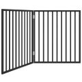 vidaXL Skladacia brána pre psa, 2 panely, čierna 160 cm, topoľové drevo