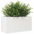 vidaXL Záhradný kvetináč biely 90x40x45,5 cm masívna borovica