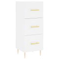 vidaXL Komoda biela 34,5x34x90 cm spracované drevo