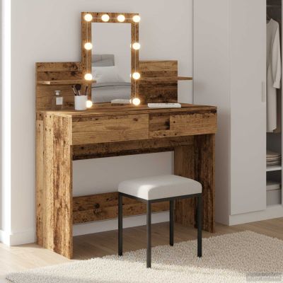 vidaXL Toaletný stolík Staré drevo 100 x 40 x 130 cm Kompozitné drevo