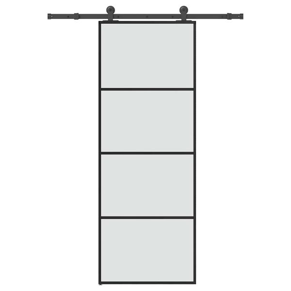 vidaXL Posuvné dvere s kovaním 76x205 cm ESG sklo a hliník