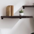 vidaXL Nástenná polica tmavohnedá 60x60x(2-6) cm ošetrený dubový masív