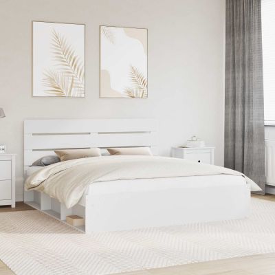 vidaXL Rám postele Biela 180 x 200 cm Masívne borovicové drevo