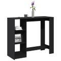vidaXL Barový stôl s policami čierny 124x46x103,5 cm kompozitné drevo