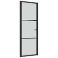 vidaXL Vnútorné dvere 76x201,5 cm čierne matné sklo a hliník