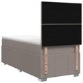 vidaXL LED boxspring posteľ s matracom Sivohnedá 100 x 200 cm Látka