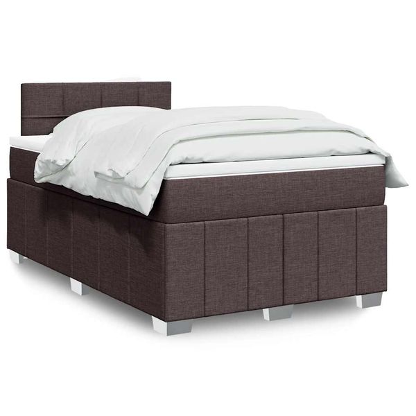vidaXL Boxspring posteľ s matracom tmavohnedá 120x200 cm látka