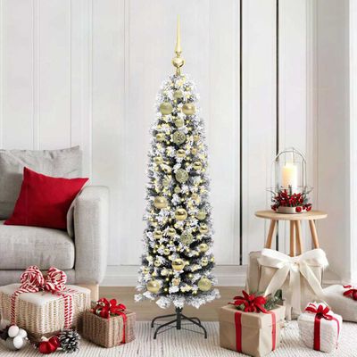 vidaXL Umelý vianočný stromček Zelená 150 cm PVC, oceľ a plast