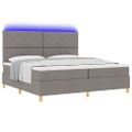 vidaXL LED box s pružinami Sivohnedá 200 x 200 cm látka