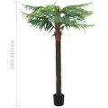 vidaXL Umelá palma Phoenix s kvetináčom 215 cm zelená