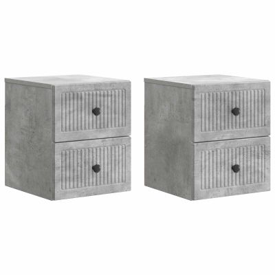 vidaXL Nástenná nočná skrinka 2 pcs Betónovo sivá 33 x 34,5 x 40 cm